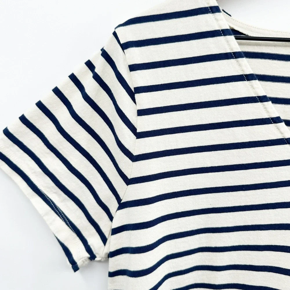 Madewell Relaxed Tee Dress in Yorktown Stripe Nautical in NavyCream Size‎ M